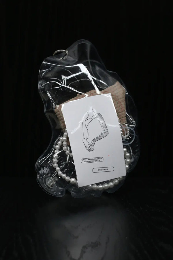 RUI R014-AW20 cross-chain long gloves dusty rose